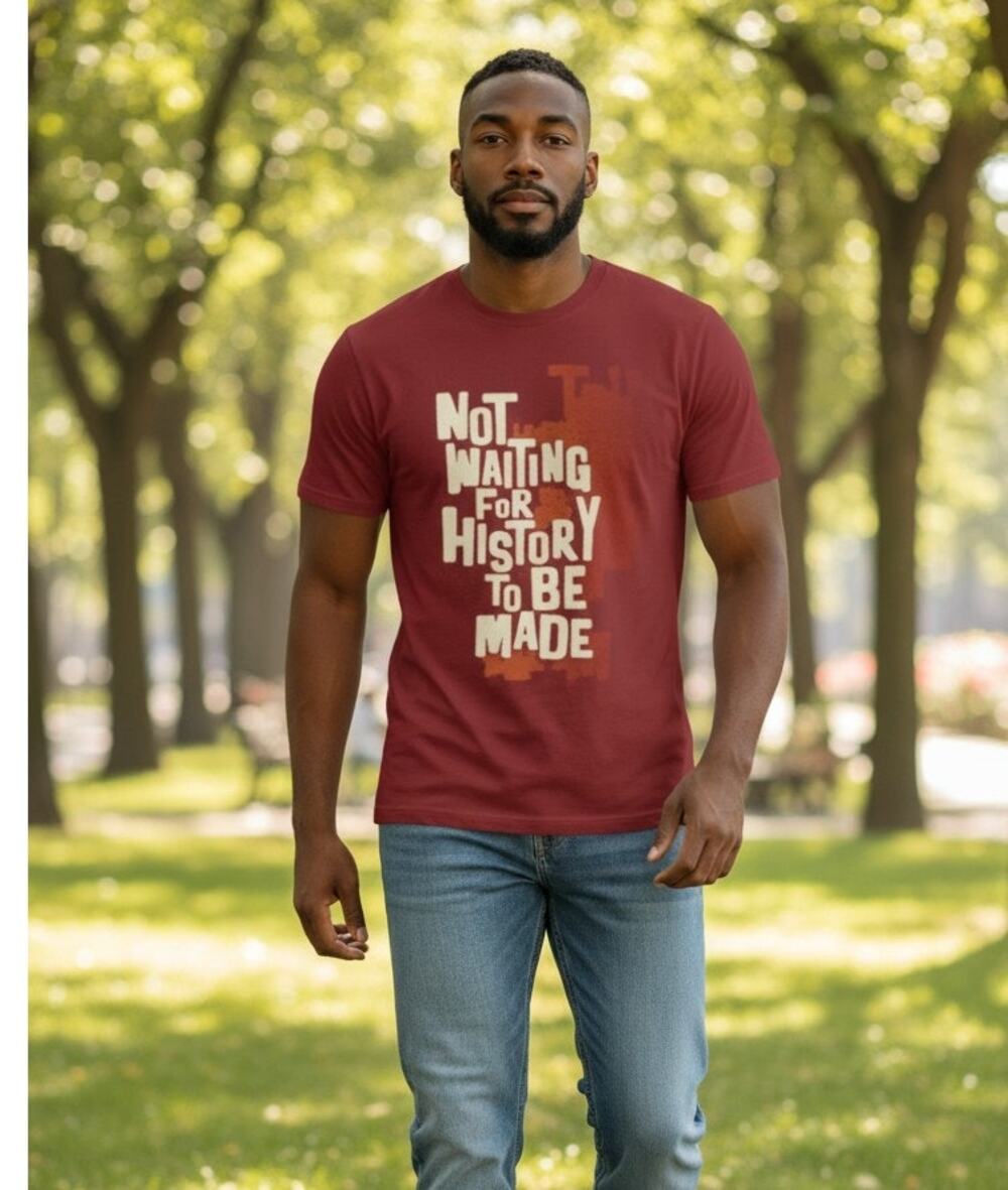 Black History Month T-Shirt Not Waiting for History to Be Made Tee Red Size XL